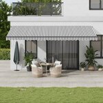 vidaXL Auvent rétractable automatique anthracite et blanc 600x350 cm