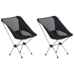 vidaXL Chaises de camping pliables et sac 2 Pièces 54x50x65 cm Aluminium