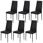 vidaXL Ensemble de table à manger sept pièces noir