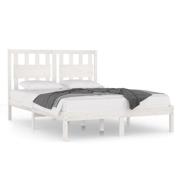 vidaXL Cadre de lit Blanc Bois de pin massif 120x200 cm