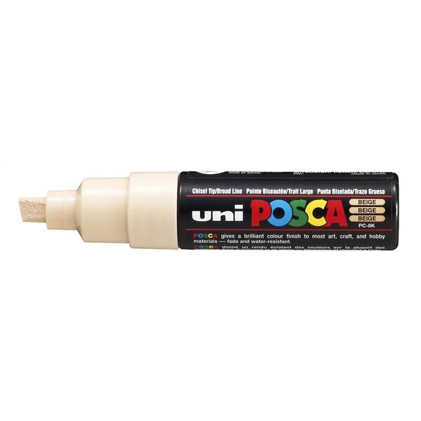 Marqueur pointe large biseautée POSCA PC8K 8mm Beige x 6 POSCA