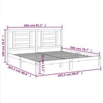 vidaXL Cadre de lit Bois de pin massif 200x200 cm