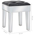 vidaXL Coiffeuse miroir avec tabouret MDF et verre