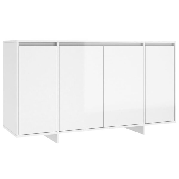 vidaXL Buffet blanc brillant 135x41x75 cm bois d'ingénierie