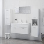 vidaXL Armoire de salle de bain Blanc brillant 30x30x80 cm Aggloméré
