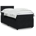 vidaXL Sommier à lattes de lit avec matelas Noir 100x200 cm Velours