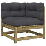 vidaXL Salon de jardin 9 Pièces avec coussins bois de pin imprégné