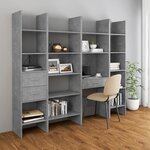 vidaXL Bibliothèque Gris béton 40x35x180 cm Bois d’ingénierie