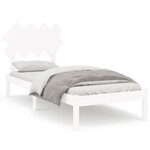 vidaXL Cadre de lit Blanc 90x190 cm Simple Bois massif