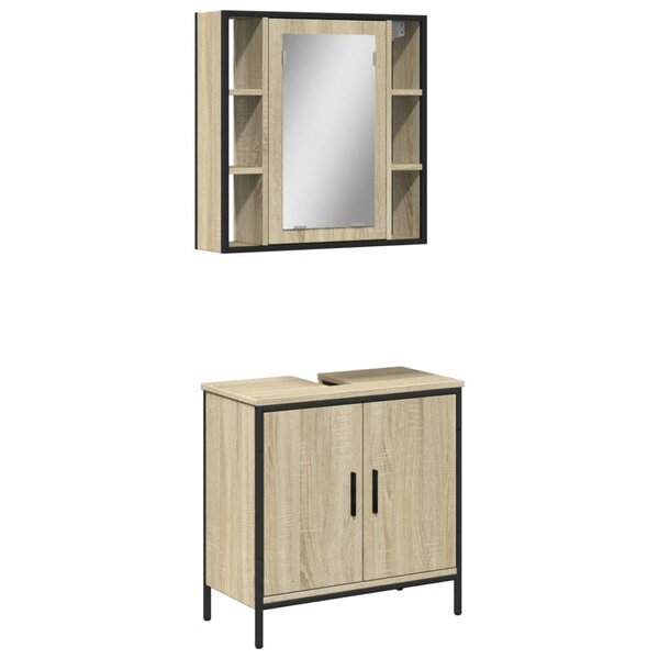 vidaXL Ensemble de meubles de salle de bain 2 Pièces chêne sonoma