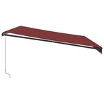 vidaXL Auvent manuel rétractable avec LED bordeaux 500x300 cm