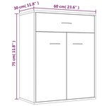 vidaXL Buffet Chêne marron 60x30x75 cm Bois d'ingénierie