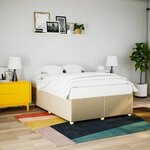 vidaXL Cadre de lit sans matelas crème 140x190 cm tissu