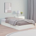 vidaXL Cadre de lit Blanc 120x190 cm Petit double Bois massif