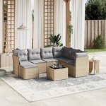 vidaXL Salon de jardin avec coussins 8Pièces mélange beige résine tressée