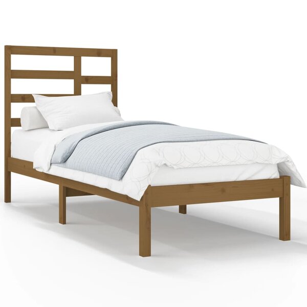 vidaXL Cadre de lit Marron miel Bois massif 100x200 cm