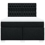 vidaXL Sommier à lattes de lit avec matelas Noir 140x190 cm Tissu