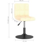 vidaXL Chaises pivotantes à manger lot de 2 crème velours