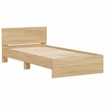vidaXL Cadre de lit sans matelas avec tête de lit 100x200 cm