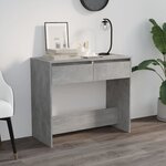 vidaXL Table console gris béton 89x41x76 5 cm bois d'ingénierie