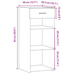 vidaXL Buffet blanc 40x42 5x93 cm bois d'ingénierie