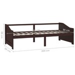 vidaXL Lit de repos 3 places Marron foncé Bois de pin massif 90x200 cm
