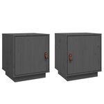 vidaXL Tables de chevet 2 Pièces Gris 40x34x45 cm Bois de pin massif