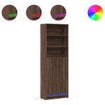 vidaXL Buffet haut avec LED chêne marron 69x32 5x200cm bois ingénierie