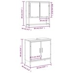 vidaXL Ensemble de meubles de salle de bain 2 Pièces Chêne marron