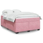 vidaXL Sommier à lattes de lit avec matelas Rose 140x190 cm Velours