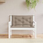 vidaXL Coussin de banc de jardin taupe 100x(50+50)x7 cm tissu oxford