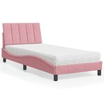 vidaXL Lit avec matelas rose 80x200 cm velours