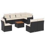 vidaXL Salon de jardin 9 Pièces avec coussins noir résine tressée
