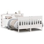 vidaXL Cadre de lit sans matelas blanc 160x200 cm bois de pin massif