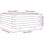 vidaXL Jardinière 60x60x26 5 cm bois de pin massif
