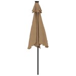 vidaXL Parasol de jardin avec LED mât en acier taupe 225x225x212 cm