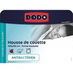 Housse de couette - 140 x 200 cm - Coton - Antibactérien - Blanc