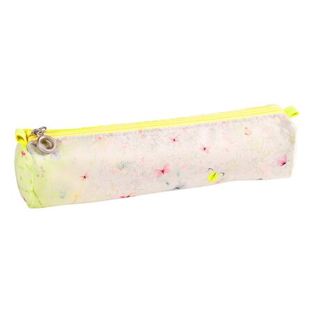 Clairefontaine : chacha : trousse ronde 22 x 5.5 cm - printemps jaune