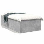 vidaXL Cadre de lit gris béton 100x200 cm bois d'ingénierie