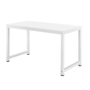 Bureau réglable poste de travail table bois mélaminé 120 cm blanc 03_0001162