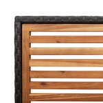 Chaises de jardin empilables vidaXL avec coussins  2 pièces  noires en poly rotin