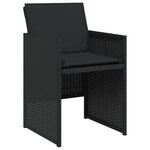 vidaXL Ensemble à manger de jardin coussins 5Pièces Noir Résine tressée