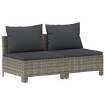 vidaXL Salon de jardin 10 Pièces avec coussins Gris Résine tressée