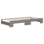 vidaXL Lit de jour avec gigogne et tiroirs taupe 90x200 cm tissu