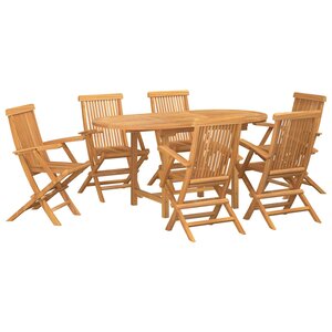 vidaXL Ensemble de salle à manger pour jardin 7 Pièces Marron