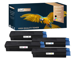 Qualitoner x4 toners 43034808 (noir + cyan + magenta + jaune) compatible pour oki