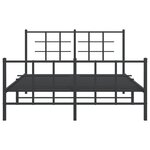 vidaXL Cadre de lit métal avec tête de lit/pied de lit noir 140x200 cm