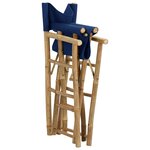 vidaXL Chaises pliables de directeur 2 Pièces Bleu Bambou et tissu