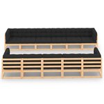 vidaXL Salon de jardin 11 Pièces avec coussins anthracite Pin massif