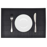 vidaXL Napperons 6 Pièces Bambou 30 x 45 cm Noir